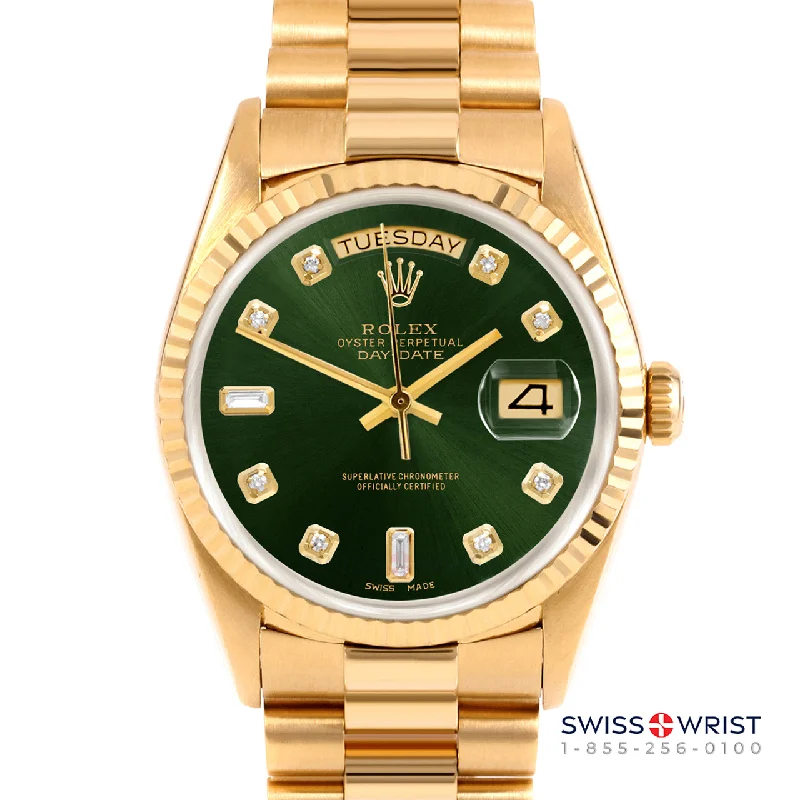 Rolex Day-Date 36mm | 18238-GRN-DIA-AM-FLT-PRS