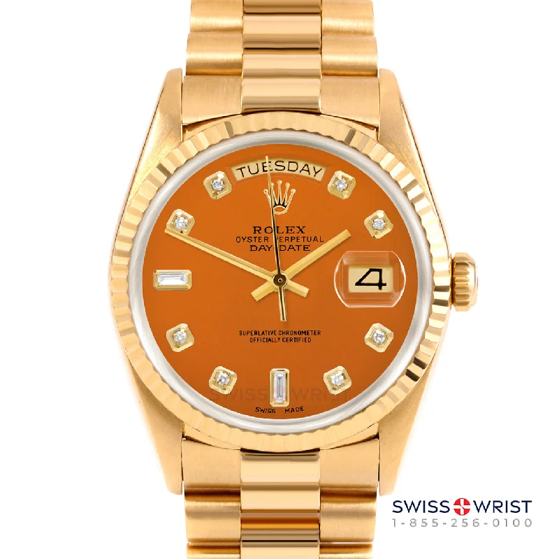 Rolex Day-Date 36mm | 18238-ORN-DIA-AM-FLT-PRS