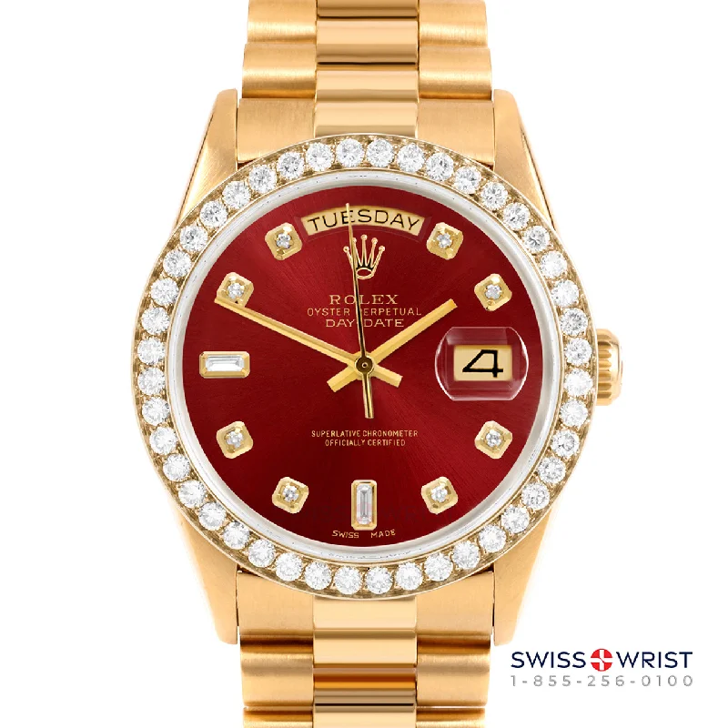 Rolex Day-Date 36mm | 18238-RED-DIA-AM-25CT-PRS