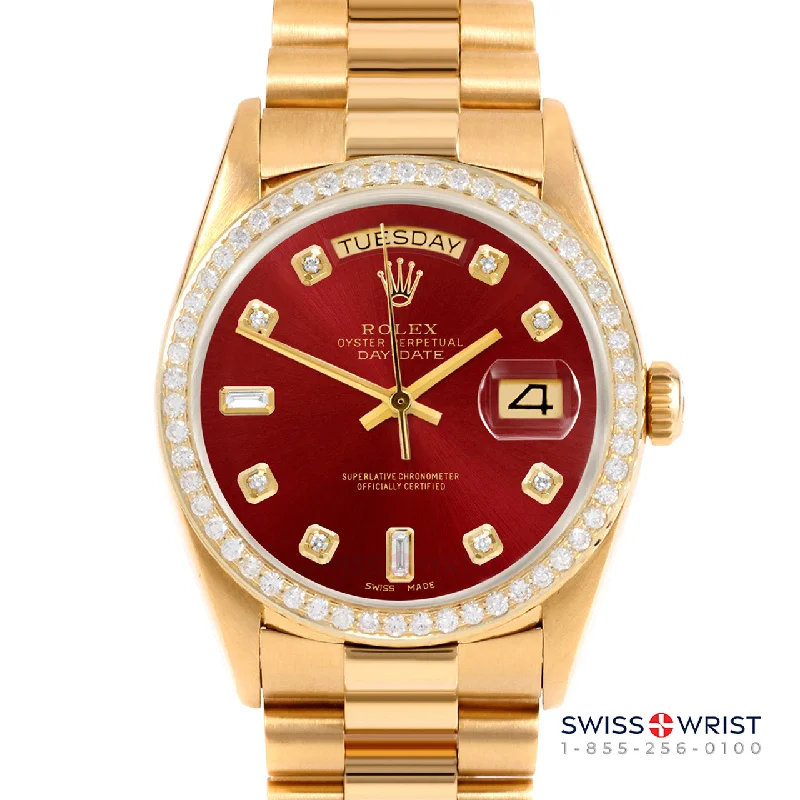 Rolex Day-Date 36mm | 18238-RED-DIA-AM-BDS-PRS