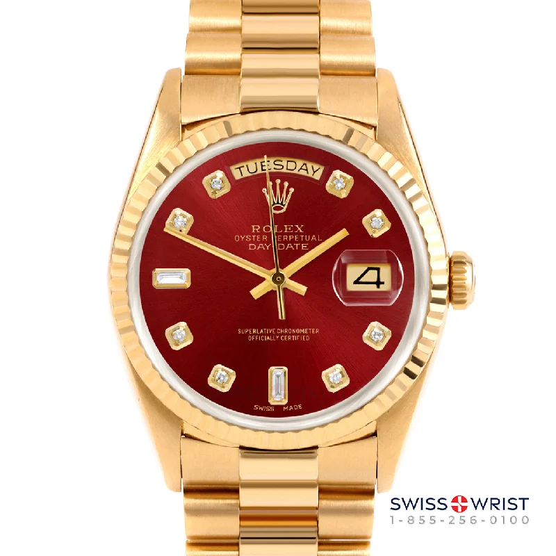 Rolex Day-Date 36mm | 18238-RED-DIA-AM-FLT-PRS