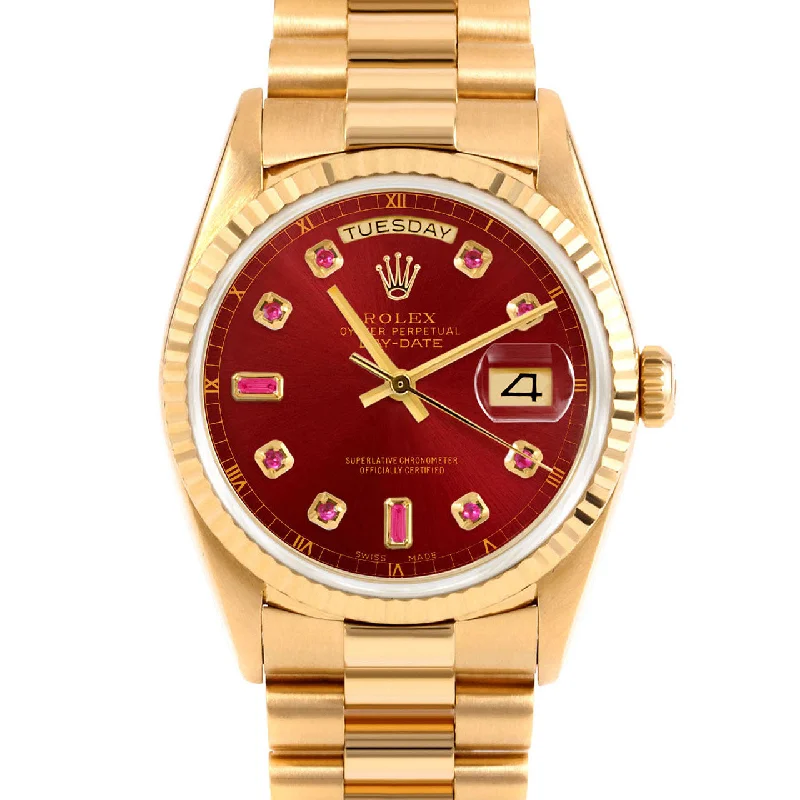 Rolex Day-Date 36mm | 18238-RED-RBY-AM-FLT-PRS