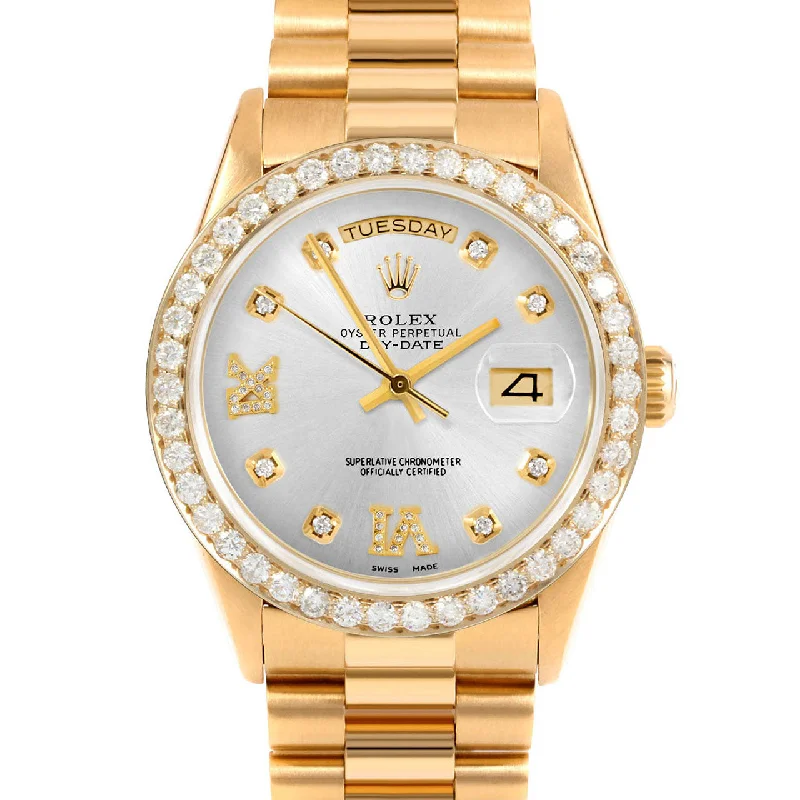 Rolex Day-Date 36mm | 18238-SLV-8DR69-25CT-PRS