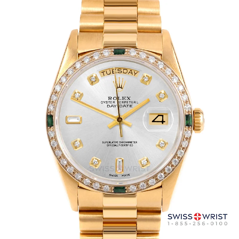 Rolex Day-Date 36mm | 18238-SLV-DIA-AM-4EMD-PRS