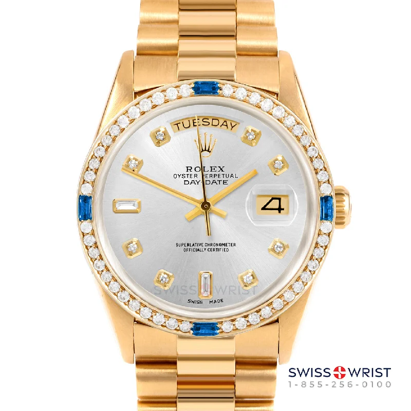 Rolex Day-Date 36mm | 18238-SLV-DIA-AM-4SPH-PRS