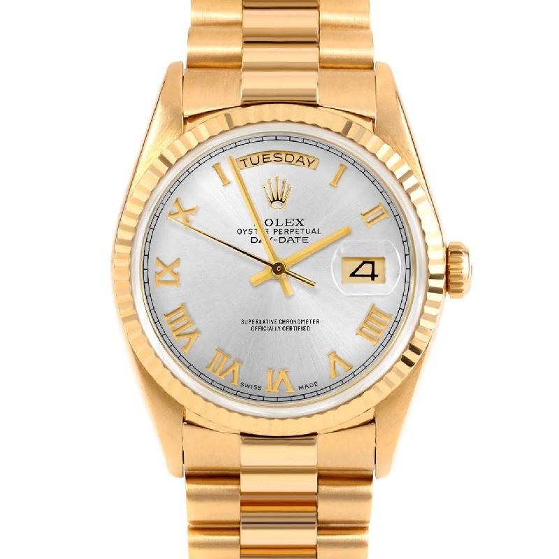 Rolex Day-Date 36mm | 18238-SLV-ROM-FLT-PRS