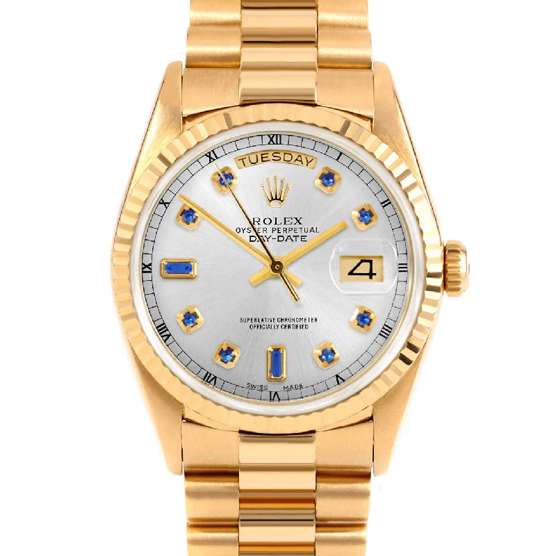 Rolex Day-Date 36mm | 18238-SLV-SPH-AM-FLT-PRS