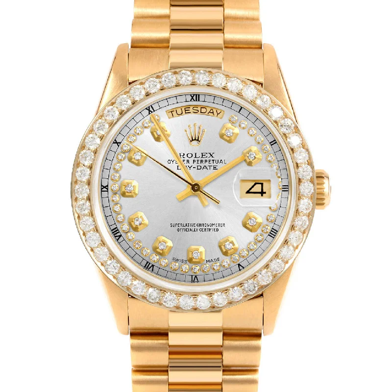 Rolex Day-Date 36mm | 18238-SLV-STRD-25CT-PRS