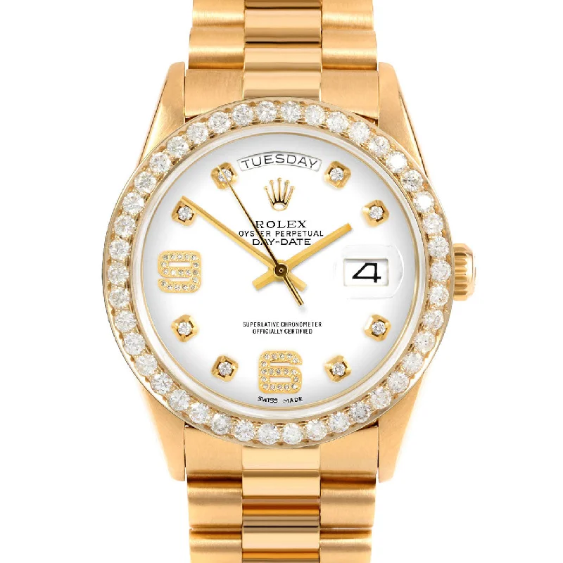 Rolex Day-Date 36mm | 18238-WHT-8DA69-25CT-PRS