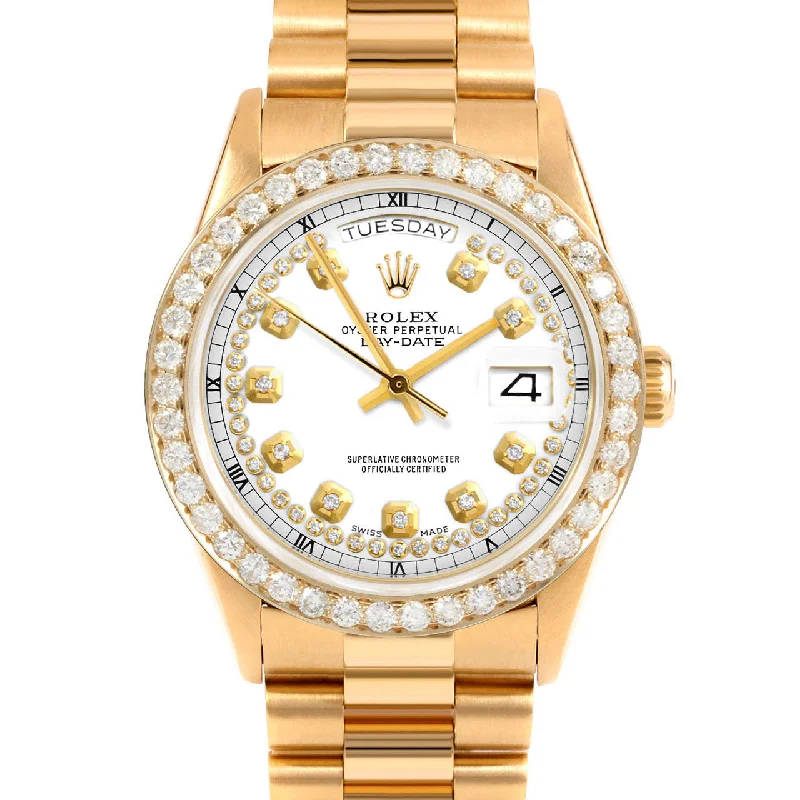 Rolex Day-Date 36mm | 18238-WHT-STRD-25CT-PRS