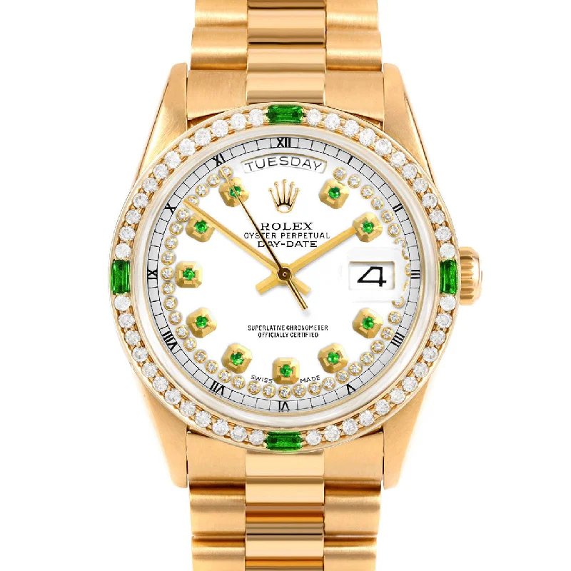 Rolex Day-Date 36mm | 18238-WHT-STRE-4EMD-PRS