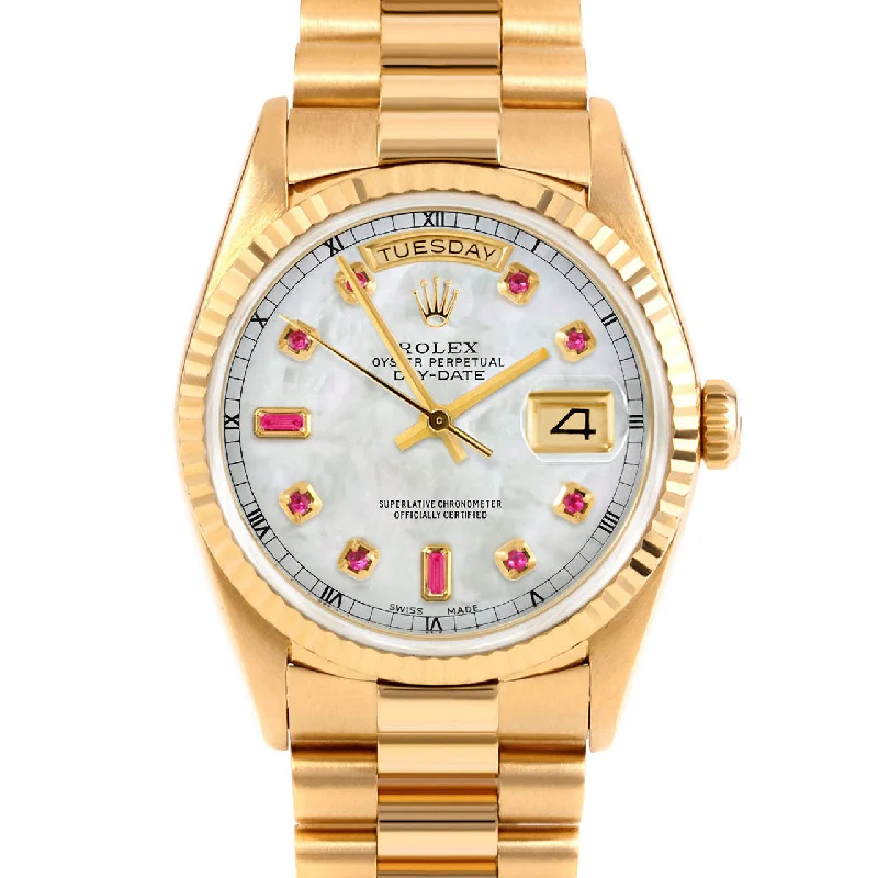 Rolex Day-Date 36mm | 18238-WMOP-RBY-AM-FLT-PRS